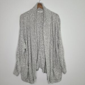 Madewell Harbor Open Front Cozy Gray Marl Women's Cardigan Sweater XL